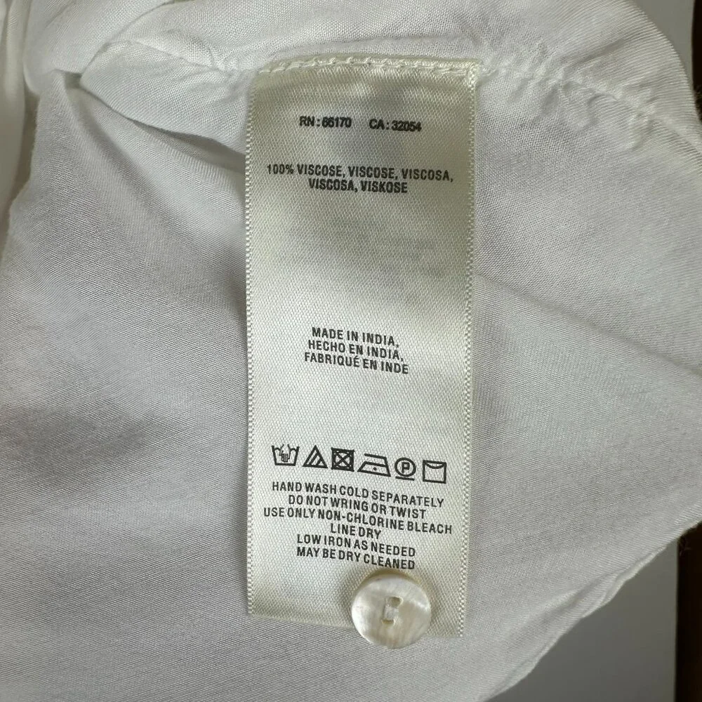 Meadow & Rue Anthropologie Button down Tank White Boho Cottagecore‎